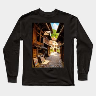 Artisan Shoppe on the Side of a Medieval Alleyway Long Sleeve T-Shirt